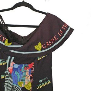 Color Mikibana Black Off the Shoulder Castle in the Sky Dress - Size M